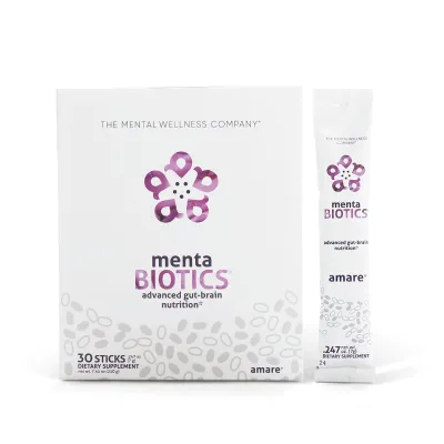 Amare MentaBiotics® (Sugar Free) – Gut-Brain Axis Stick Packs for Mental Wellness