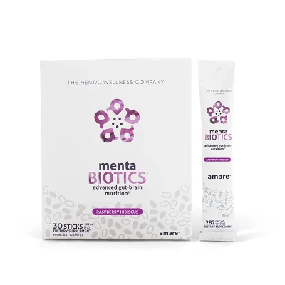 Amare MentaBiotics® Raspberry Hibiscus – Sugar-Free Gut-Brain Stick Packs